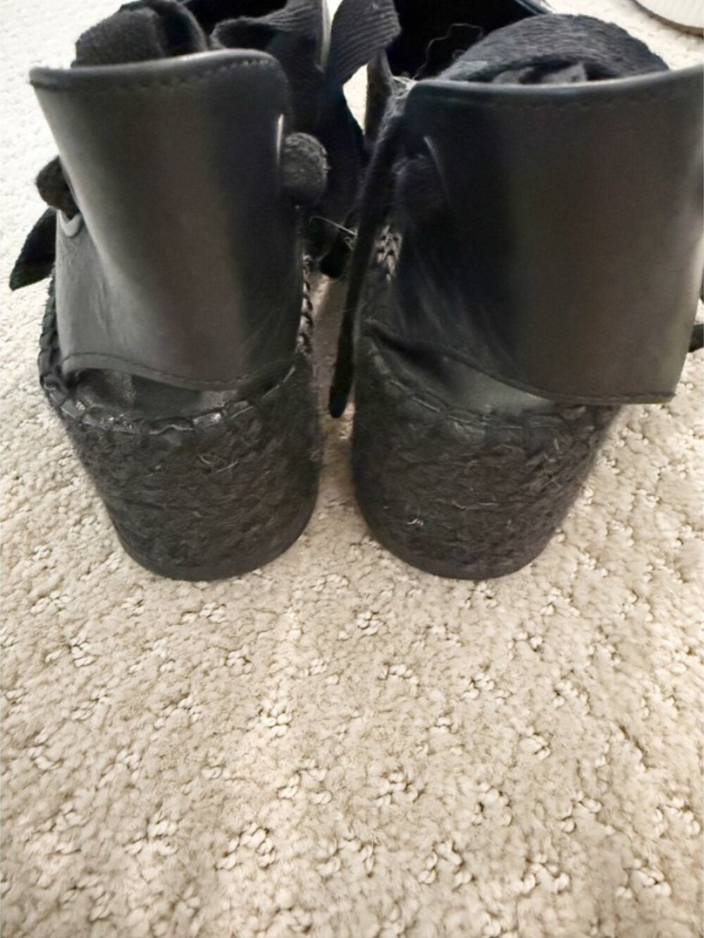 Kenzo Maya Leather Platform Espadrille Sandals Black 8 Tribal Evil Eye - Picture 5 of 11
